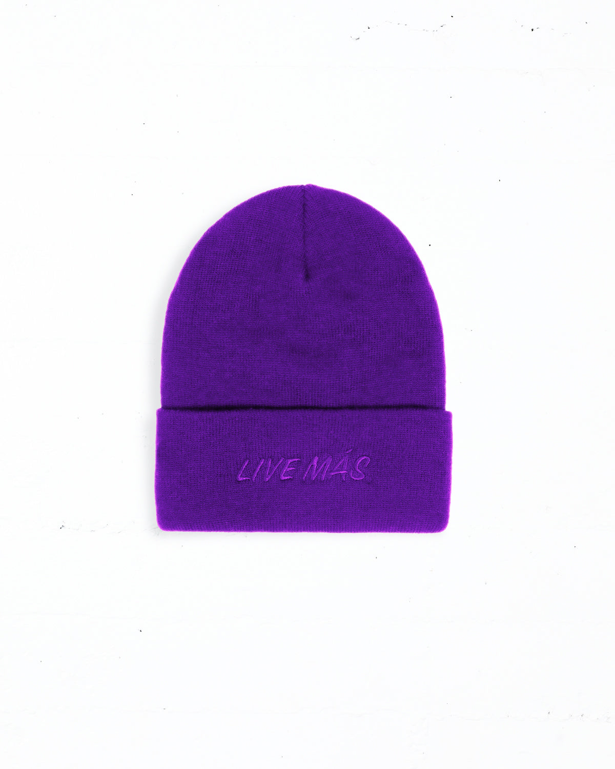 Embroidered Purple Beanie