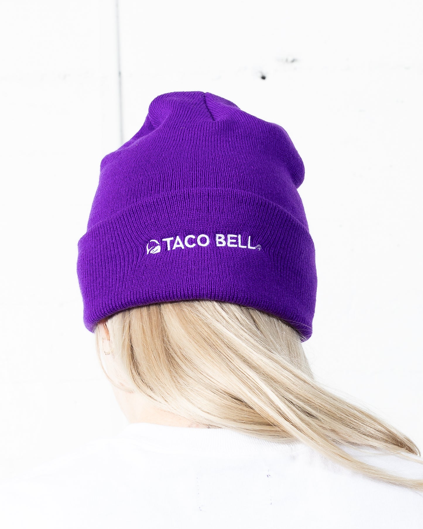 Embroidered Purple Beanie