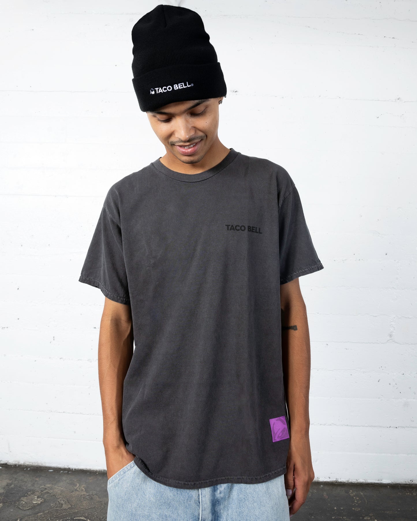 Embroidered Black Beanie