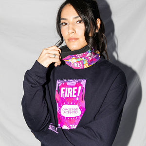 Fire Sauce Navy Long Sleeve Sweatshirt Mobile View