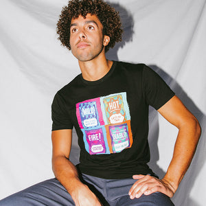 Pop Art Black T Shirt Mobile View