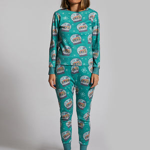 Taco Bell Numero Uno Snow Globe Holiday Pajama Set Mobile View