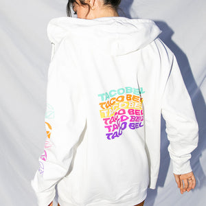 Crimped Style White Hoodie Mobile View