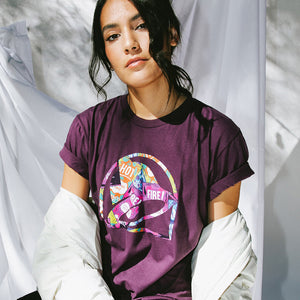 Bell Collage Purple T shirt Mobile View